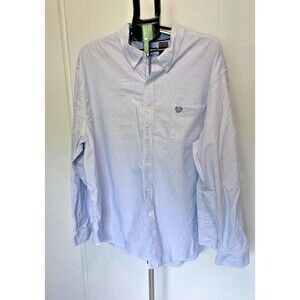 Chaps The Courtland Wash Oxford 3XB Big Tall Dress Shirt Blue